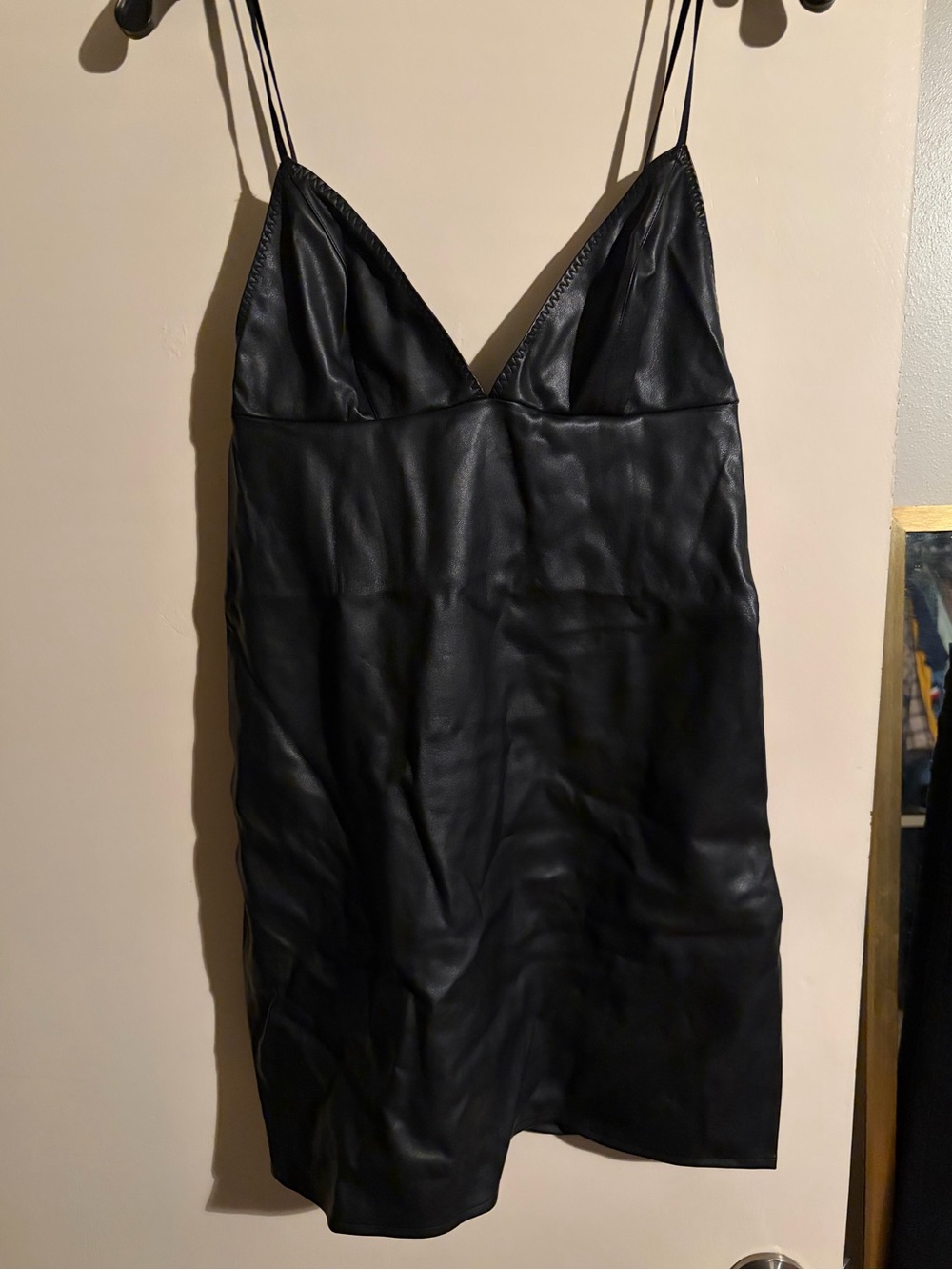 NWT Victoria's Secret Black Faux Leather Slip Chemise